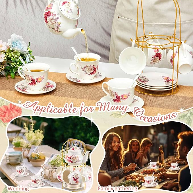 Zhehao 20 Pcs Porcelain Tea Set