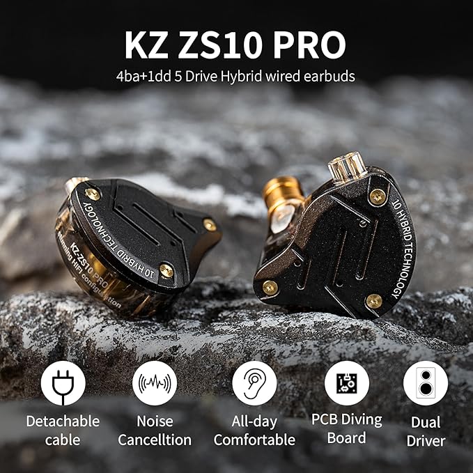 Gaming Earbuds Headphone, KZ ZS10 Pro Gaming
