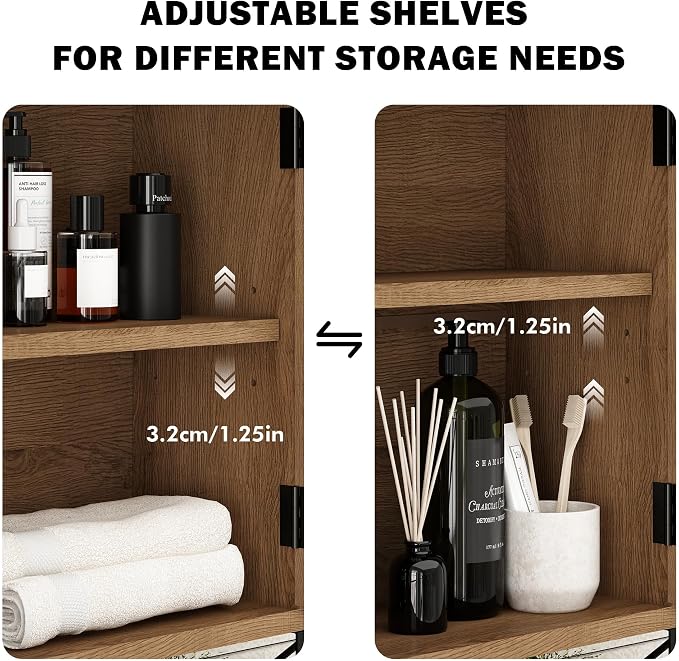 Rattan Bathroom Wall Cabinet