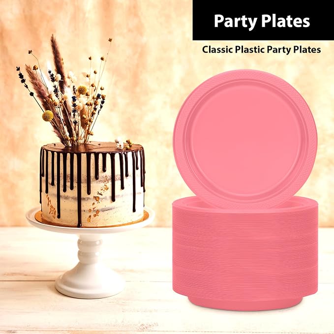 Hanna K. Signature Pink Plastic Plates