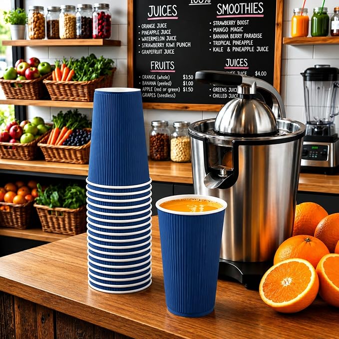 Restaurantware 16 Ounce Ripple Wall Disposable Coffee Cups, 500 Insulated