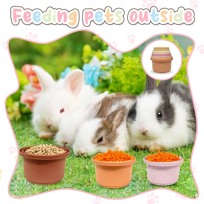 8 Pcs Stacking Cups for Small Animal Toys, Nesting Rabbit Toys of Different