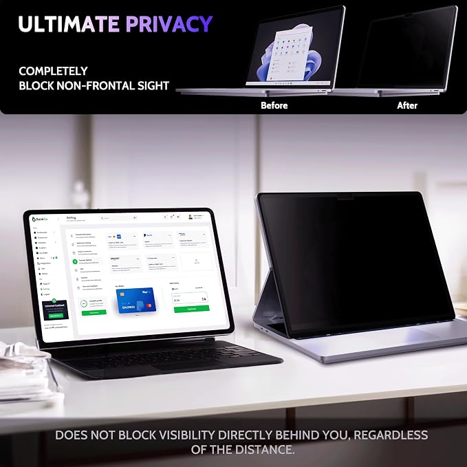 Privacy Screen for 14.4 Inch Surface Laptop Studio 2/1, MagicSuction™ Removable