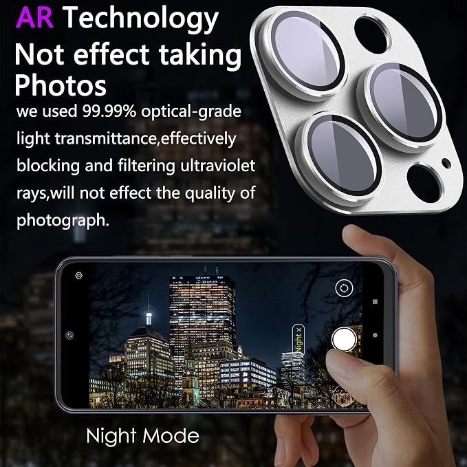 2 Pack Camera Lens Protector for iPhone 16 Pro/iPhone 16 Pro Max, AR Tempered