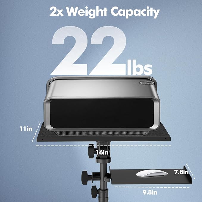 Projector Tripod Stand with Wheels, Portable Laptop Floor Support with Mouse