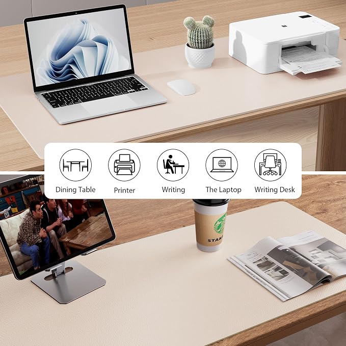 Aothia Large PU Leather Desk Pad Protector – Non-Slip Mouse Pad & Writing Mat