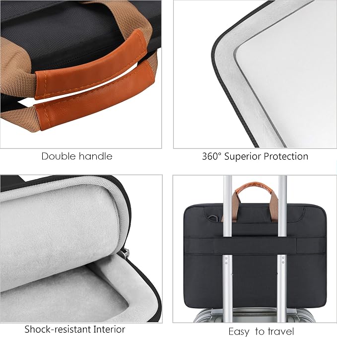 Lacdo 360° Protective Laptop Shoulder Bag, 16 inch Laptop Sleeve Case