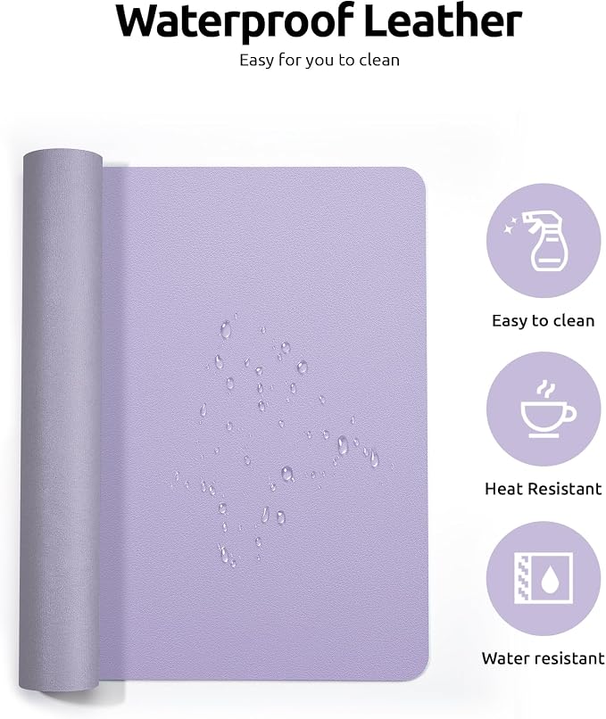 YSAGi Leather Desk Protector, Office Mat, Large Mouse Mat, Non-Slip PU Leather