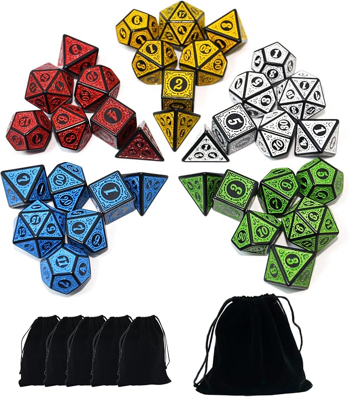 SmartDealsPro Double-Colors Polyhedral Dice Sets