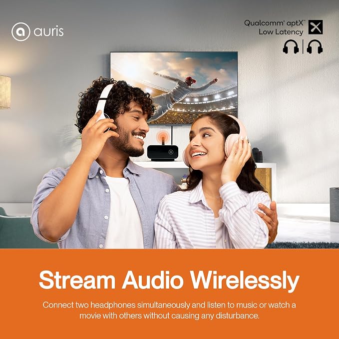 Auris Blume Duo HiFi Bluetooth 5.0 Music TV Transmitter & Receiver Long Range