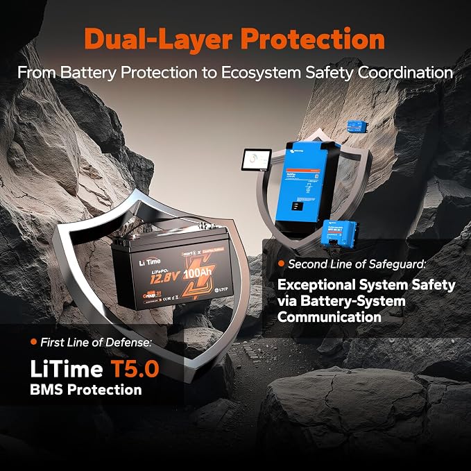 LiTime 12V 100Ah LiFePO4 Group 31 Battery, Compatible