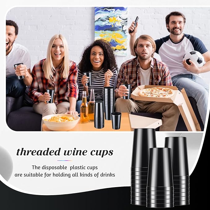 Mifoci 24 Pcs Stadium Plastic Cups Blank Reusable Drink Tumblers Bulk Stackable