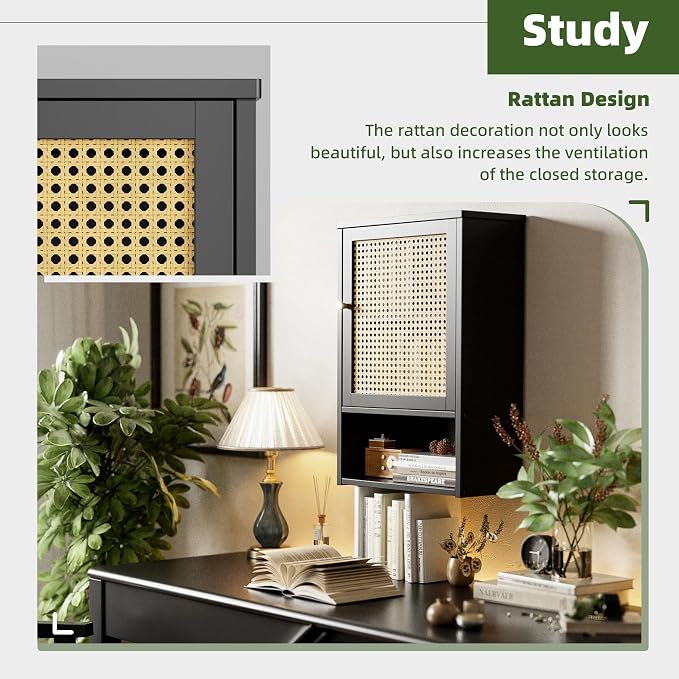 Bathroom Wall Cabinet, Bamboo Over-The-Toilet Storage Organizer