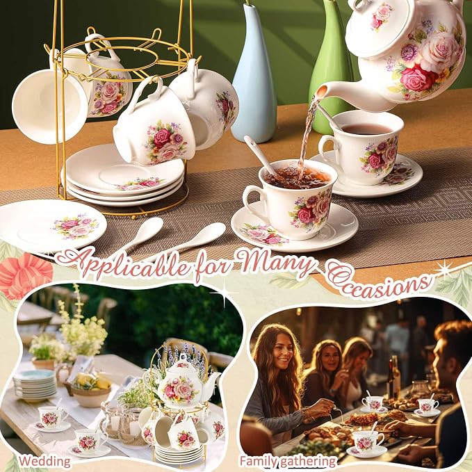 Zhehao 20 Pcs Porcelain Tea Set