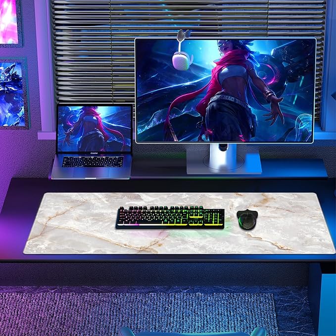 Galdas Large Mouse Pad Marble Pattern XXL XL Large Mouse Pad Mat Long Extended