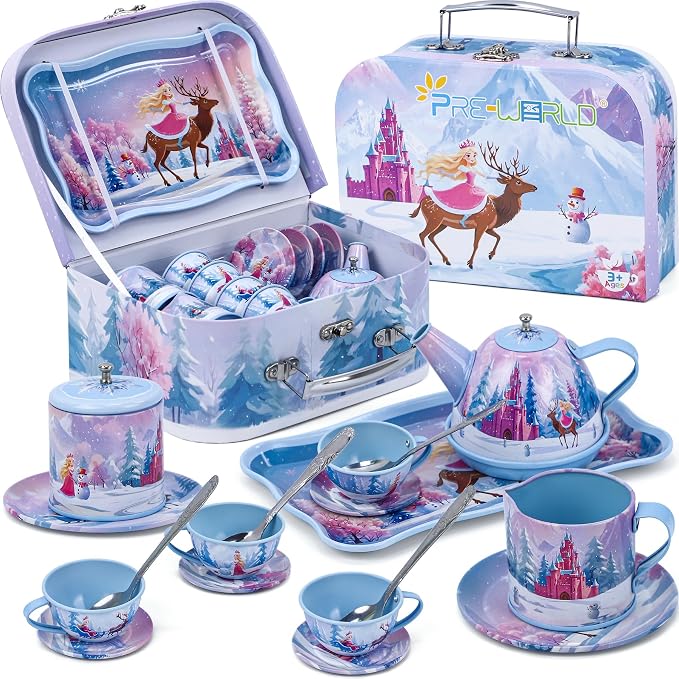 Tea Party Sets for Toddlers 3-5, PRE-WORLD Princess Tea Time Toy