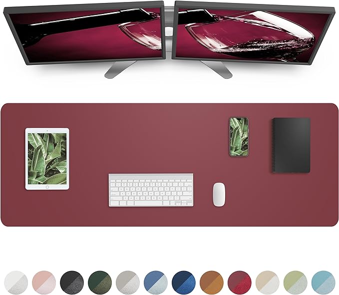 AFIING Leather Desk Pad Protector, Mouse Pad, Office Desk Mat, Non-Slip PU