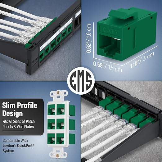Everest RJ45 CAT6 Keystone Coupler in Green