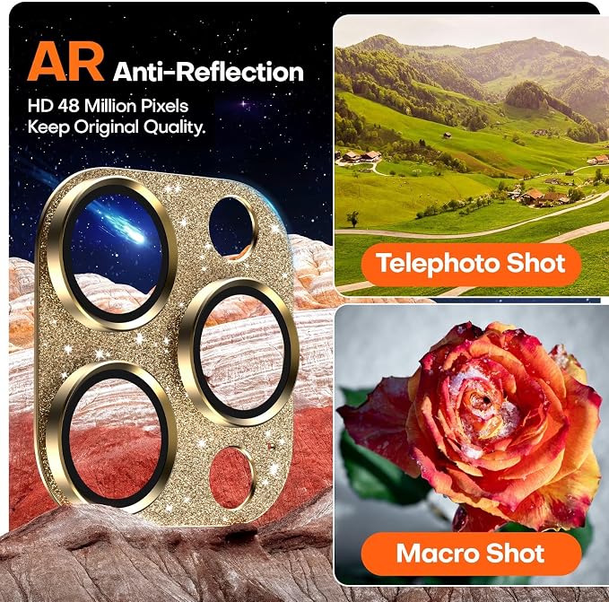 Camera Lens Protector for iPhone 16 Pro Max/16 Pro/15 Pro Max/15 Pro/14 Pro
