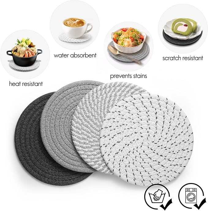 7" Trivets for Hot Dishes, Hot pots and Pans, Professional Home Essentials