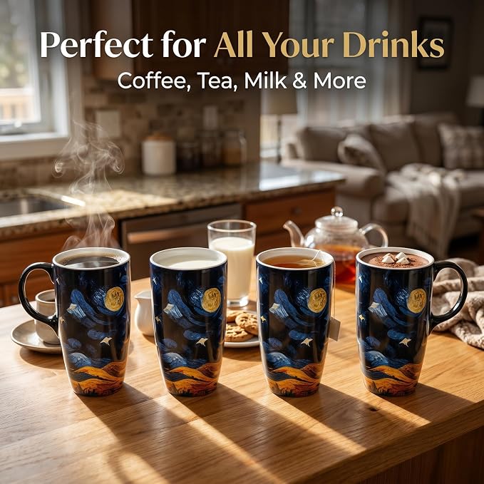 Topadorn 17oz Ceramic Travel Mug