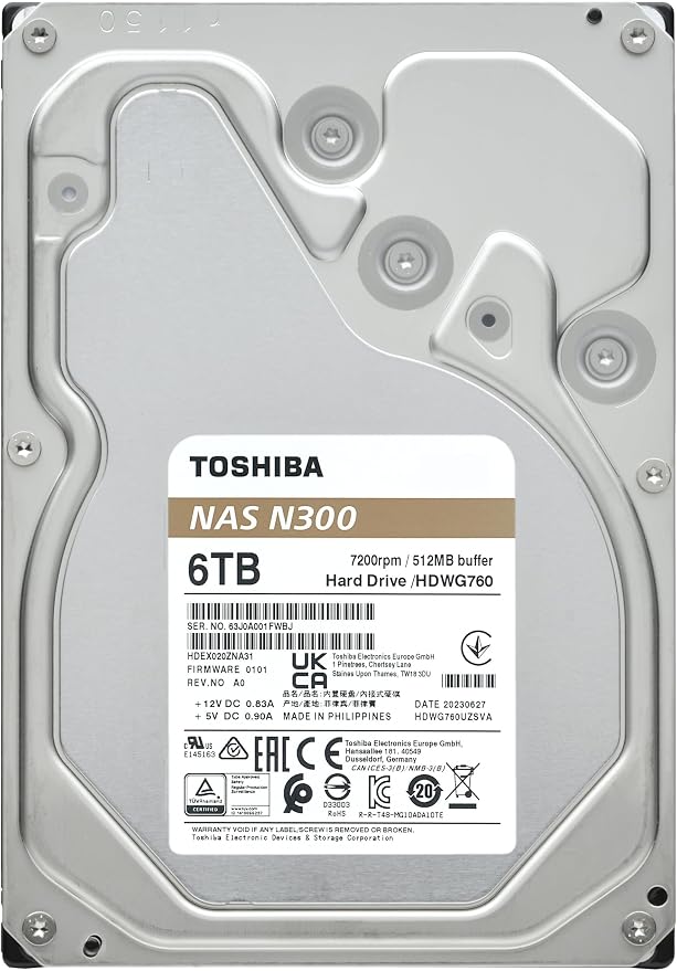 Toshiba N300 6TB NAS 3.5-Inch Internal Hard Drive