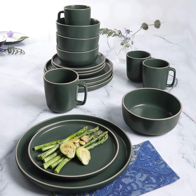 Gibson Home Zuma 16 Piece Round Kitchen Dinnerware Set, Service