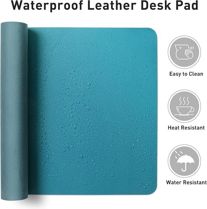 Aothia Leather Desk Pad Protector, Office Desk Mat, Large Mouse Pad, Non-Slip