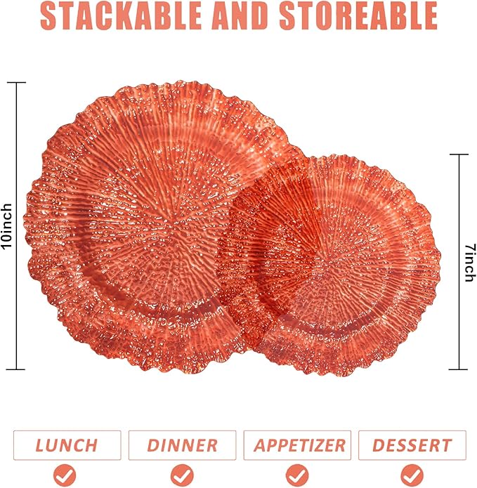 U-QE 60PCS Amber Plastic Plates