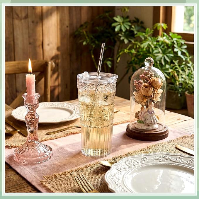 8 Set 20oz Vintage Plastic Tumbler