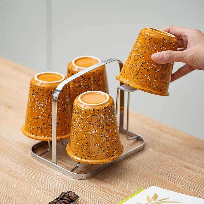 4-Piece 10oz Handleless Coffee Cups,