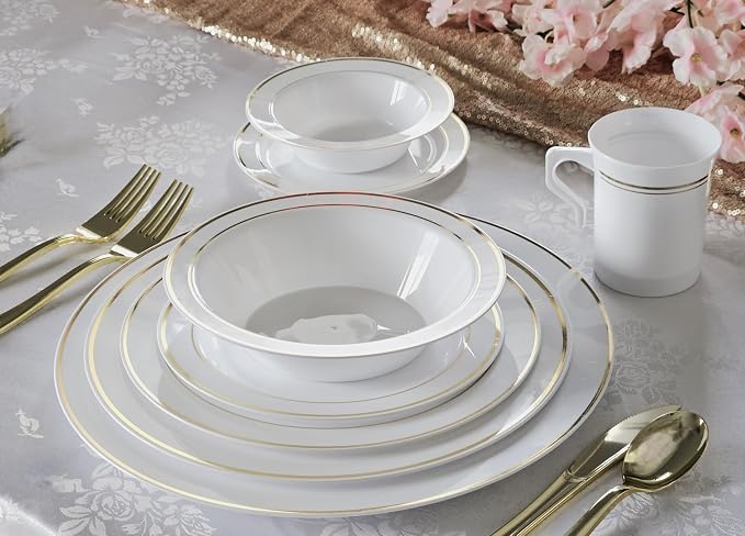 " OCCASIONS " 40 Piece Plates Pack, Heavyweight Disposable Wedding Party