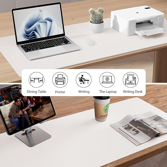 Aothia Leather Desk Pad Protector, Mouse Pad, Office Desk Mat, Non-Slip PU