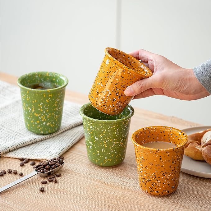 4-Piece 10oz Handleless Coffee Cups,