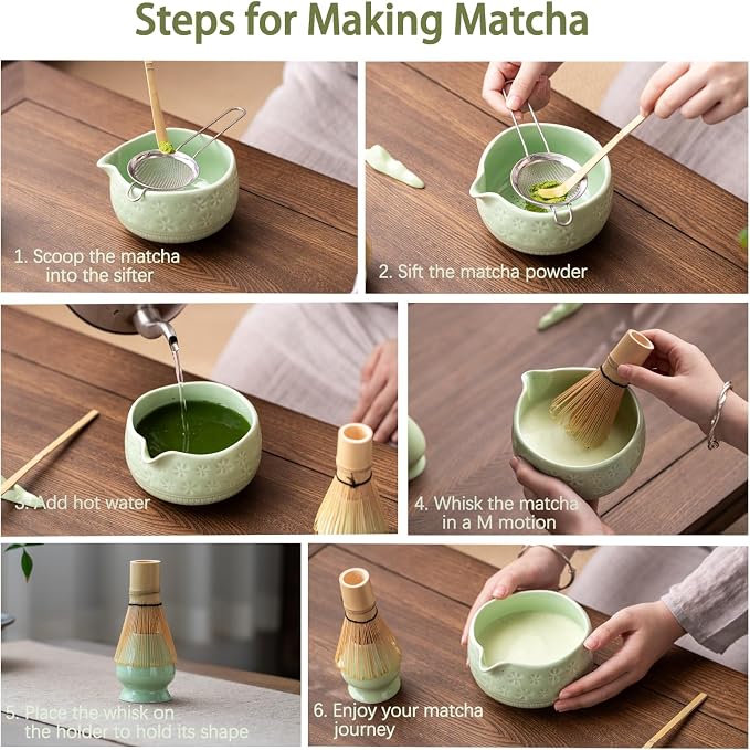 Buucup Matcha Whisk Set, Ceramic Matcha Kit