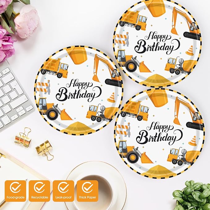 Construction Plates and Napkins Party Supplies