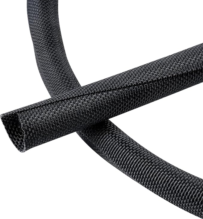 Black Braided Cable Management Sleeves Wire Loom Tubing Cord Protector