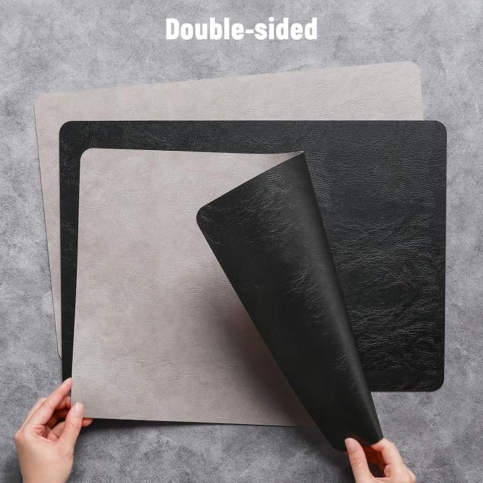 Vinyl Placemats Set of 4, Dual Sided Place Mats
