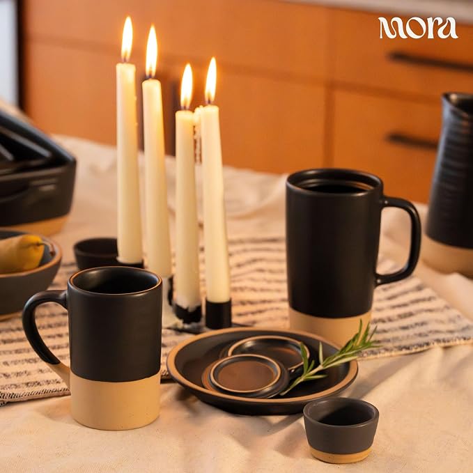 Mora Ceramics Tea Cup with Loose Leaf Infuser, Spoon and Lid, 12 oz, Microwave