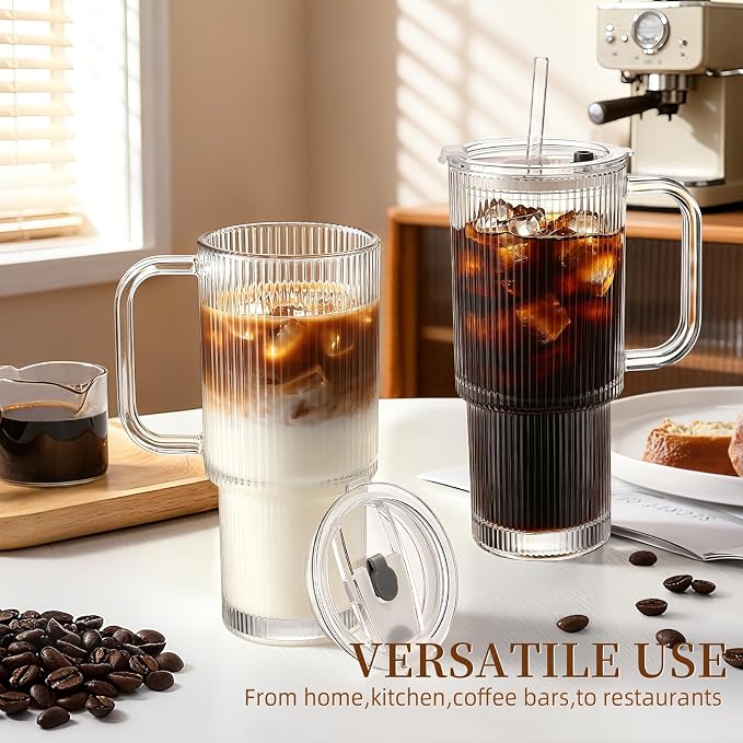 Iced Coffee Cups with Lids: Coffee Bar Accessories