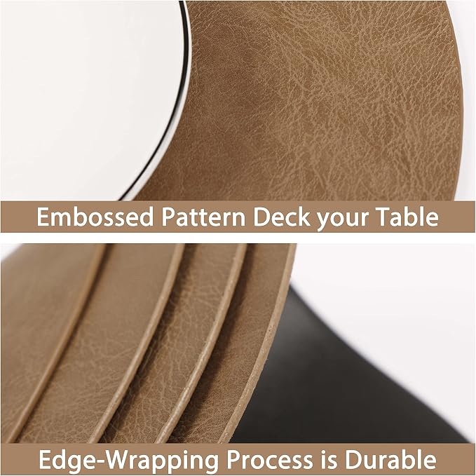 Jovono Embossed PU Leather Placemats, Waterproof Coffee Coasters, Kitchen Table