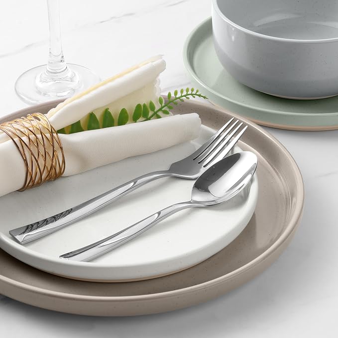 LIANYU 12 Piece Ceramic Dinnerware Set, Stoneware Dinner Dish Set