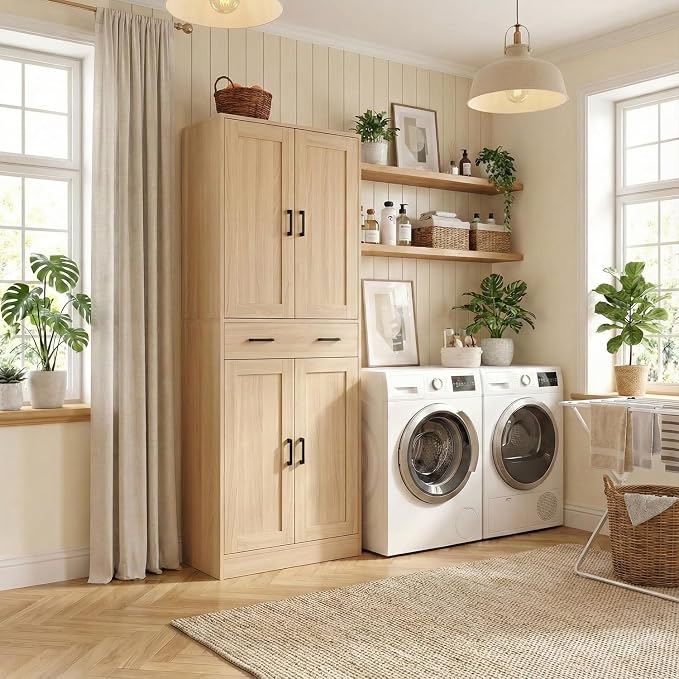 71" Tall Kitchen Pantry Cabinet, Freestanding Storage Cabinet