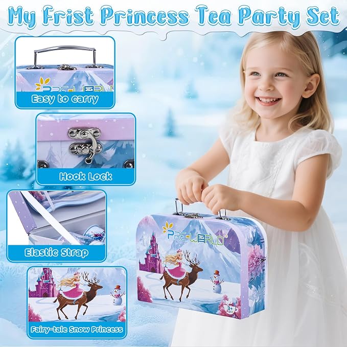 Tea Party Sets for Toddlers 3-5, PRE-WORLD Princess Tea Time Toy