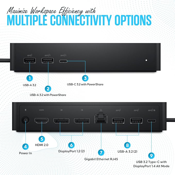 UD22 Dell Universal Docking Station USB-C/USB-A Supports Dual/Triple & 4
