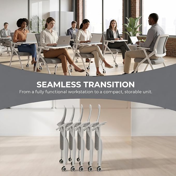 12 Pack Foldable Office Training Chairs