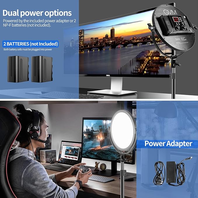 GVM Desk Mount LED Video Light, Bi-Color Professional Light