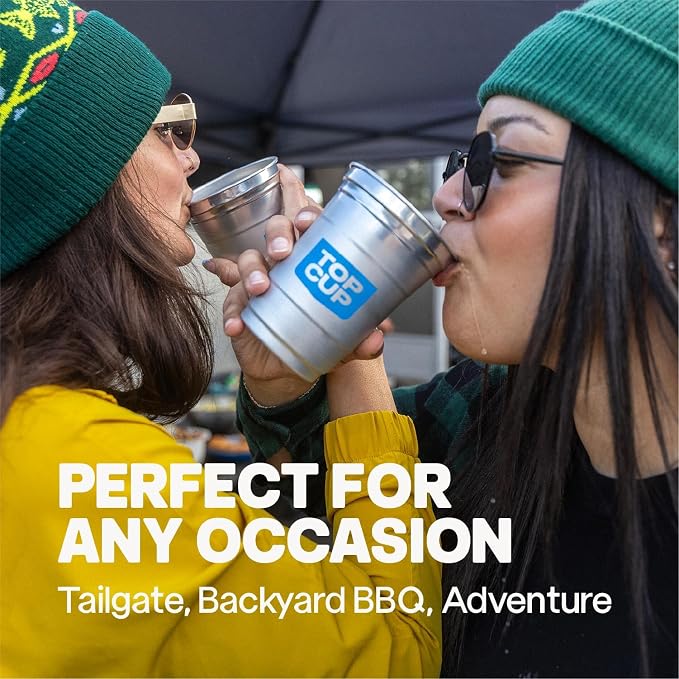 Top Cup – 16 Ounce, Reusable Aluminum Party Cups | Cold-Holding, Recyclable