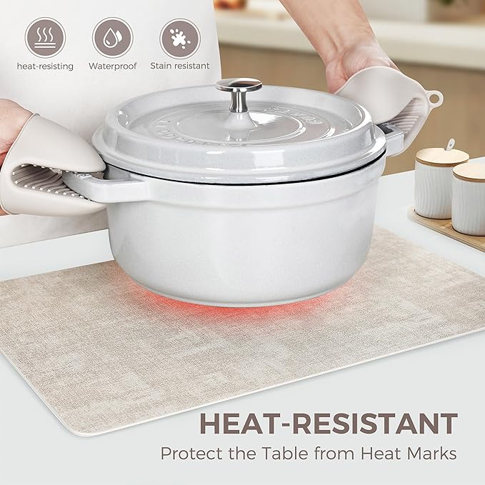 NCUE Vinyl Placemats Set of 12, Heat Resistant, Nonslip Faux Leather Waterproof