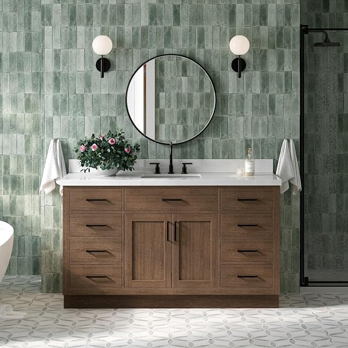 Hepburn 61 Inch Single Rectangle Sink Bathroom Vanity